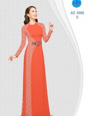 Vải áo dài Hoa in 3D AD 4986