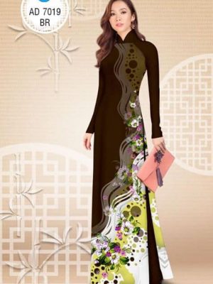 Vải áo dài Hoa in 3D AD 7019