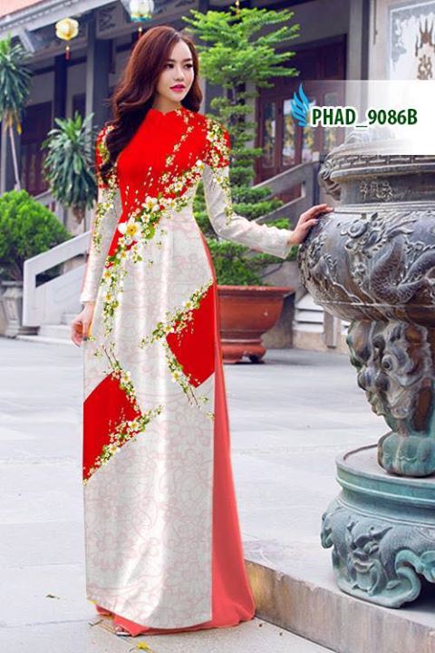 Vải áo dài hoa đẹp AD PHAD 9086 34
