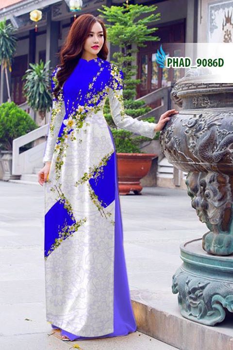 Vải áo dài hoa đẹp AD PHAD 9086 30