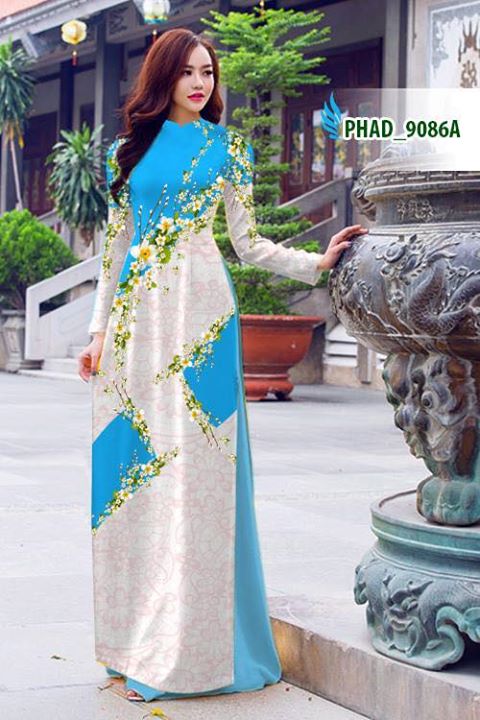 Vải áo dài hoa đẹp AD PHAD 9086 33