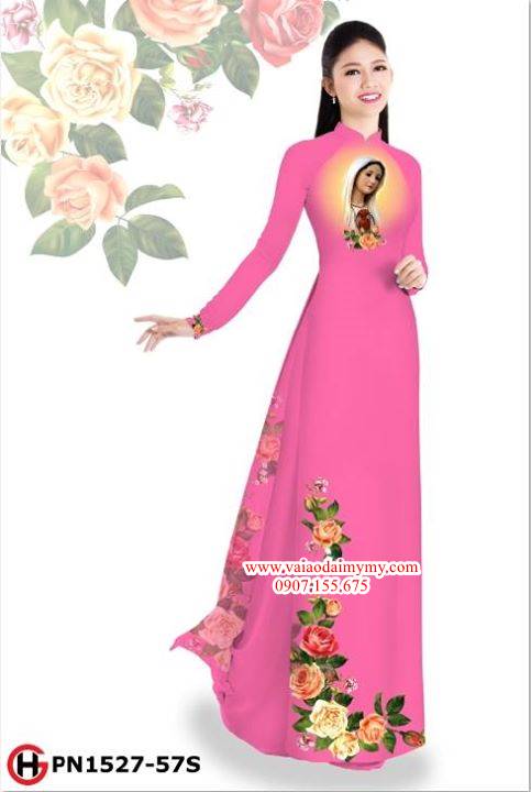 Vải áo dài hoa hồng và Đức Mẹ AD PN1527 7