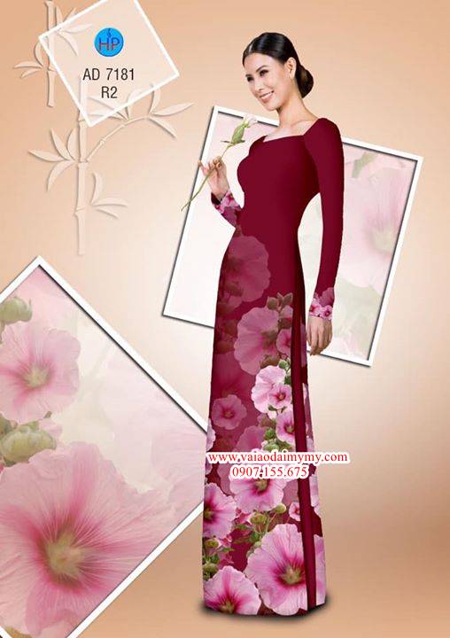 Vải áo dài Hoa in 3D AD 7181 9