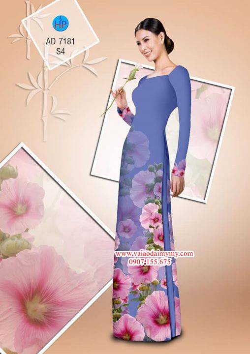 Vải áo dài Hoa in 3D AD 7181 4
