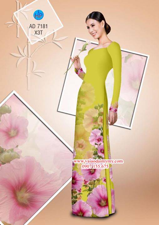 Vải áo dài Hoa in 3D AD 7181 11