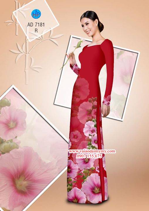 Vải áo dài Hoa in 3D AD 7181 10