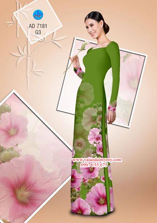 Vải áo dài Hoa in 3D AD 7181 6