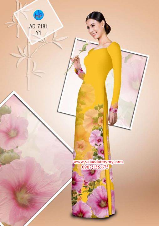 Vải áo dài Hoa in 3D AD 7181 12