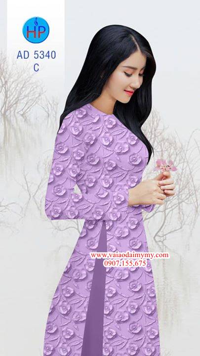 Vải áo dài Hoa in 3D AD 5340 33