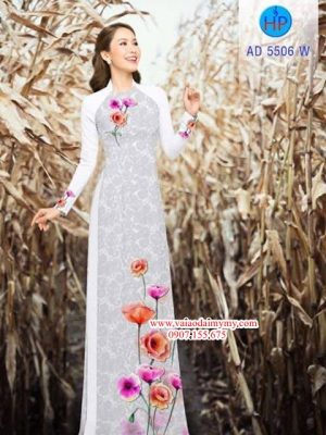 Vải áo dài Hoa Poppy AD 5506