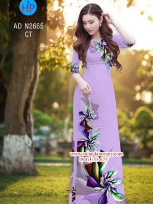 Vải áo dài Hoa ảo 3D AD N2665
