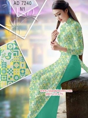 Vải áo dài Hoa văn cô ba sài gòn nhỏ xinh AD 7240