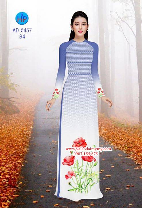 Vải áo dài Hoa Poppy AD 5457 34