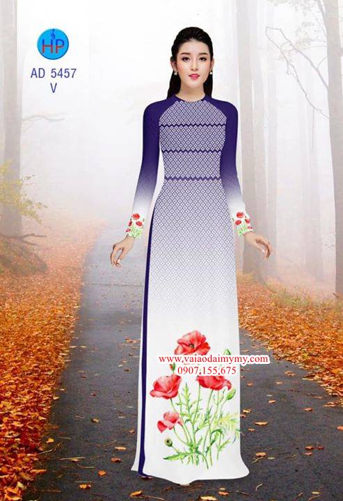 Vải áo dài Hoa Poppy AD 5457 33