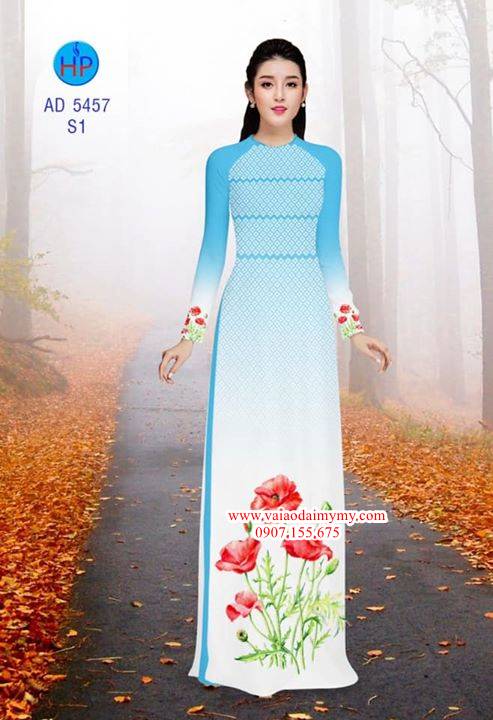 Vải áo dài Hoa Poppy AD 5457 35