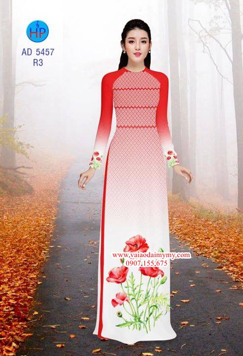 Vải áo dài Hoa Poppy AD 5457 36