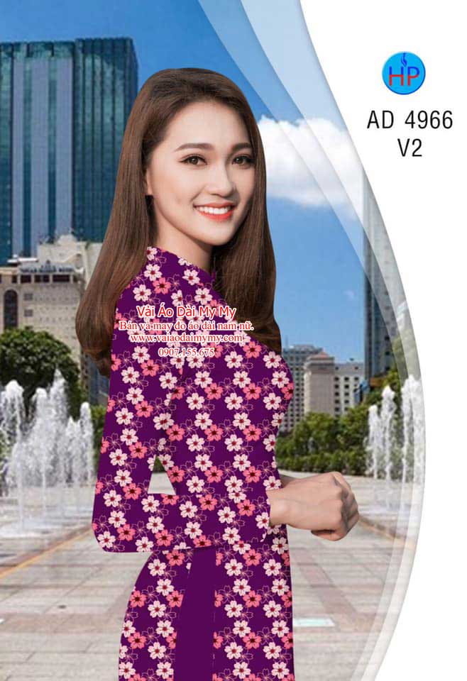Vải áo dài Hoa đều dễ thương AD 4966 18