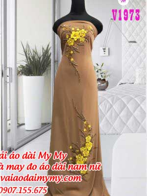 Vai Ao Dai Ket Hoa Cuom Vang