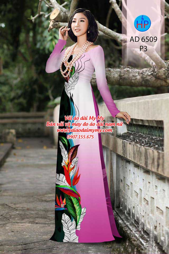 Vai ao dai Hoa thien dieu AD