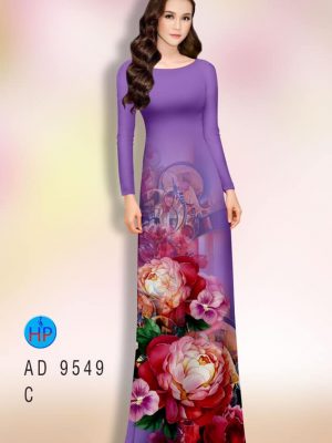 Vải áo dài hoa cẩm chướng AD 9549 23