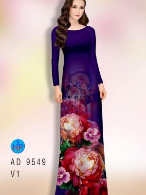 Vải áo dài hoa cẩm chướng AD 9549 19