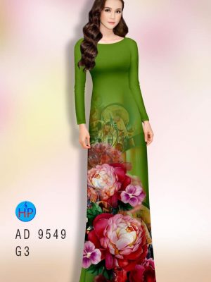 Vải áo dài hoa cẩm chướng AD 9549 35
