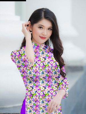 vai ao dai hoa cuc deu duoc chon nhieu 489129