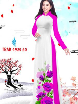 Vải áo dài hoa hồng AD TRAD 4925 13