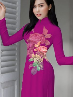 Vải áo dài hoa cẩm chướng AD TRAD 4914 47