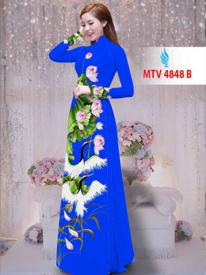 Vải áo dài hạc và hoa sen AD MTV 4848 30