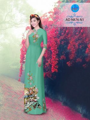 Vải áo dài Tranh phong cảnh AD N876 23