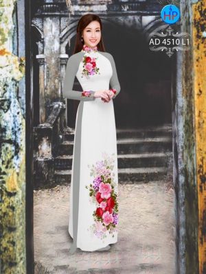 Vải áo dài hoa cẩm chướng AD 4510 15