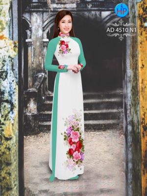 Vải áo dài hoa cẩm chướng AD 4510 16