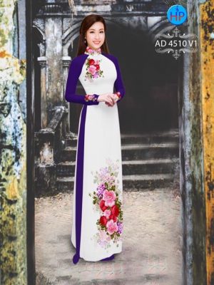 Vải áo dài hoa cẩm chướng AD 4510 19
