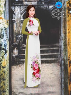 Vải áo dài hoa cẩm chướng AD 4510 25