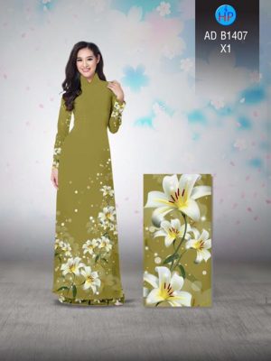 Vải áo dài Hoa lily AD B1407 15