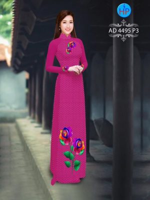 Vải áo dài Hoa hồng và bi đẹp xinh AD 4495 24