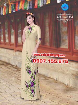 Vải áo dài Hoa in 3D AD N768 14