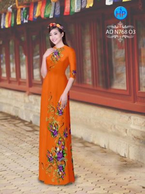 Vải áo dài Hoa in 3D AD N768 16