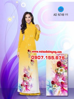 Vải áo dài Hoa in 3D AD N749 14