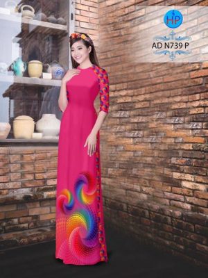 Vải áo dài Bi chong chóng 3D AD N739 21