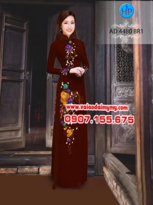 Vải áo dài Hoa in 3D AD 4480 14