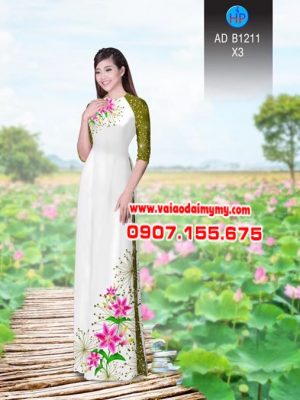 Vải áo dài Hoa lily AD B1211 14