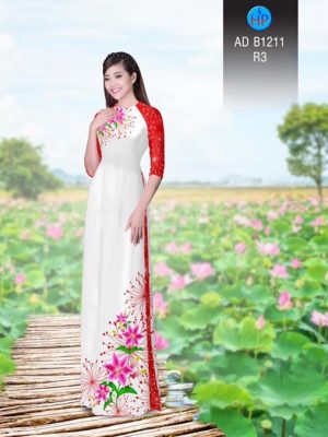 Vải áo dài Hoa lily AD B1211 15