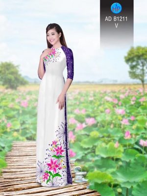 Vải áo dài Hoa lily AD B1211 16