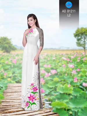 Vải áo dài Hoa lily AD B1211 23