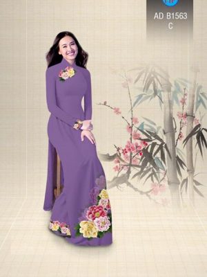 Vải áo dài Hoa Mẫu Đơn AD B1563 20