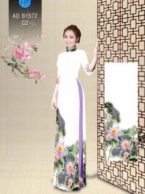 Vải áo dài Hoa Sen thanh khiết dịu dàng AD B1572 15