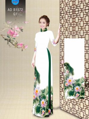 Vải áo dài Hoa Sen thanh khiết dịu dàng AD B1572 18