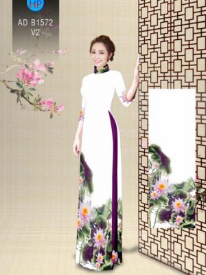 Vải áo dài Hoa Sen thanh khiết dịu dàng AD B1572 25